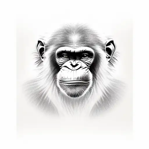 19 with realistic chimpanzee tattoo design idea