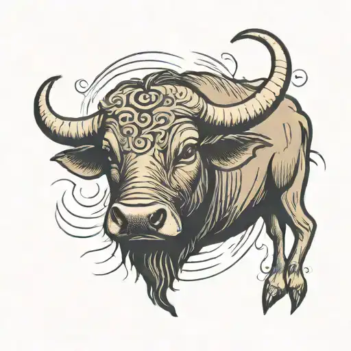 water buffalo  tattoo design idea