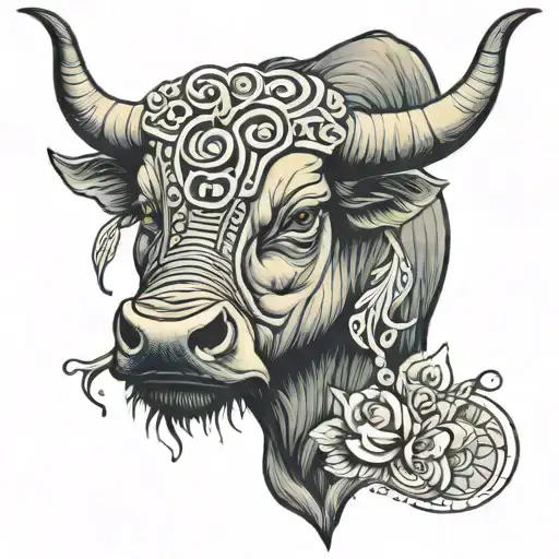 water buffalo  tattoo design idea