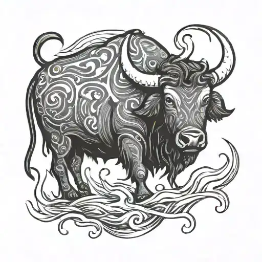water buffalo  tattoo design idea
