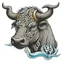 water buffalo  tattoo design idea