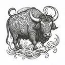 water buffalo  tattoo design idea