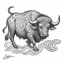 water buffalo  tattoo design idea