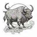 water buffalo  tattoo design idea