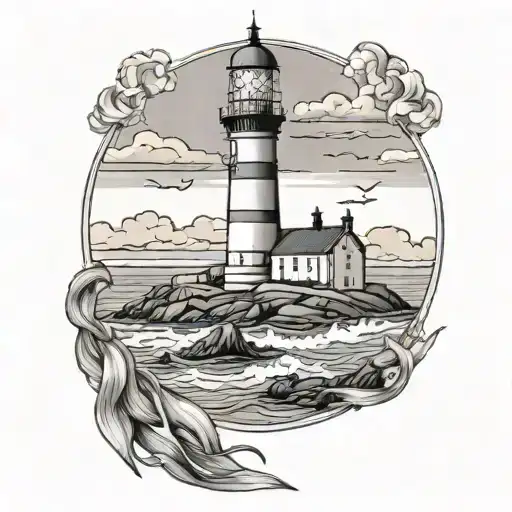 howth Ireland Lighthouse  tattoo design idea