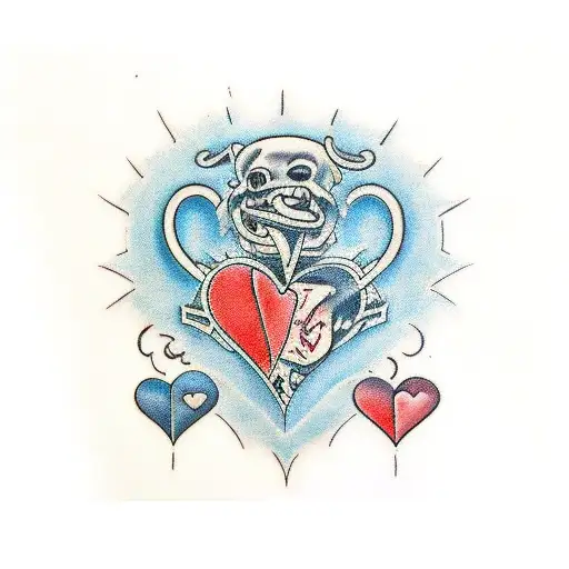 Crying Heart money tattoo design idea