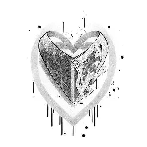 Crying Heart money tattoo design idea