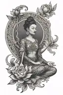 Meditation and Azulejo tattoo design idea