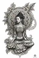 Meditation and Azulejo tattoo design idea