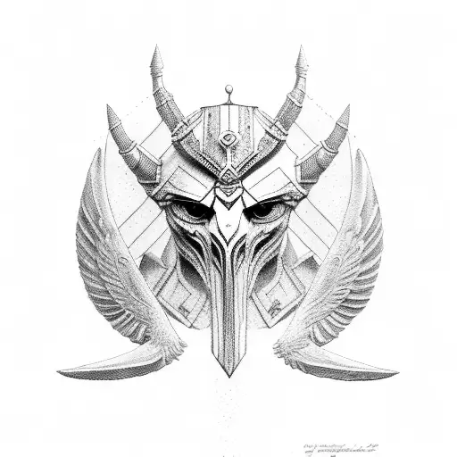 ezio auditores da Firenze eagle battle ship Anubis  tattoo design idea