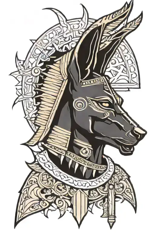 Anubis god tattoo design idea