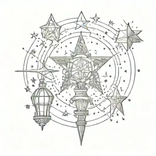 stars with words lights will guide you home tattoo design idea