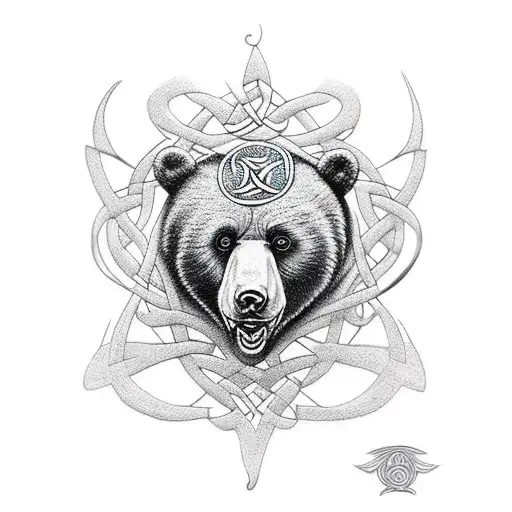 Celtic goddes, bear tattoo design idea