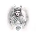 Celtic goddes, bear tattoo design idea