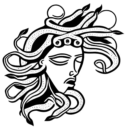 head of medusa tattoo design idea