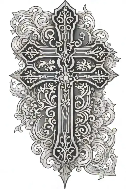 Russian orthodox cross tattoo design idea