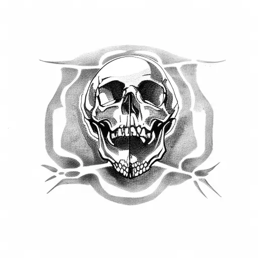 skulls with crow tattoo design idea
