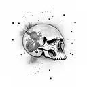 crow with skulls tattoo design idea