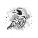 crow with skulls tattoo design idea
