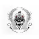 skulls with crow tattoo design idea