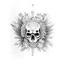 skulls with crow tattoo design idea