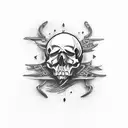skulls with crow tattoo design idea