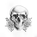 skulls with crow tattoo design idea