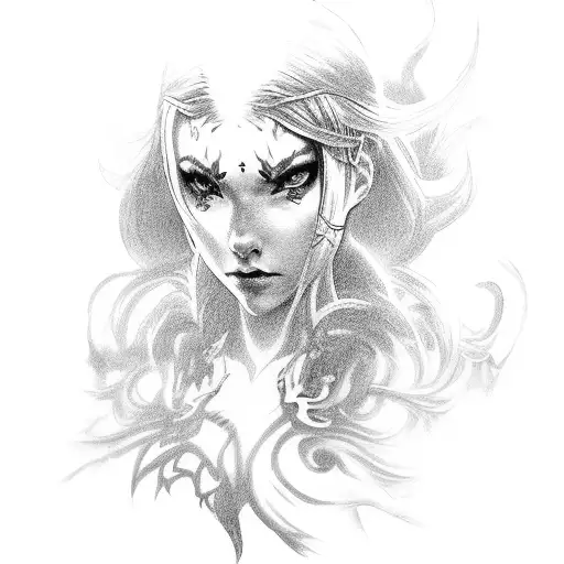 Ivy from Soul Calibur fighting Sub Zero from Mortal Kombat tattoo design idea