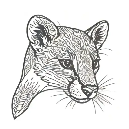 Create a tattoo with a weasel silhouette to honor my father, symbolizing strength, wisdom, and our deep bond. tattoo design idea