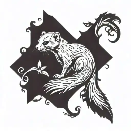 Create a tattoo with a weasel silhouette to honor my father, symbolizing strength, wisdom, and our deep bond. tattoo design idea