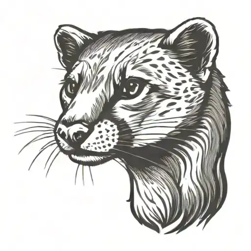 Create a tattoo with a weasel silhouette to honor my father, symbolizing strength, wisdom, and our deep bond. tattoo design idea