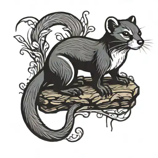 Create a tattoo with a weasel silhouette to honor my father, symbolizing strength, wisdom, and our deep bond. tattoo design idea