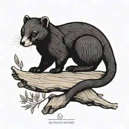 Create a tattoo with a weasel silhouette to honor my father, symbolizing strength, wisdom, and our deep bond. tattoo design idea