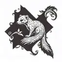 Create a tattoo with a weasel silhouette to honor my father, symbolizing strength, wisdom, and our deep bond. tattoo design idea