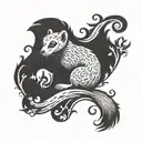 Create a tattoo with a weasel silhouette to honor my father, symbolizing strength, wisdom, and our deep bond. tattoo design idea