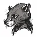 Create a tattoo with a weasel silhouette to honor my father, symbolizing strength, wisdom, and our deep bond. tattoo design idea