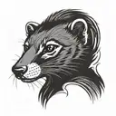 Create a tattoo with a weasel silhouette to honor my father, symbolizing strength, wisdom, and our deep bond. tattoo design idea