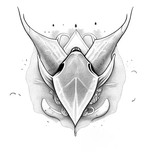 stingray wuth waves tattoo design idea