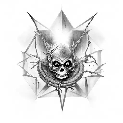 Goth dark spooky creepy horror tattoo design idea