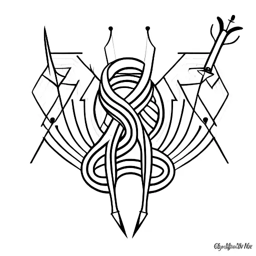 bow and arrow  tattoo design idea