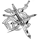 bow and arrow  tattoo design idea