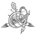 bow and arrow  tattoo design idea