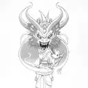 Nezuko in Demon slayer with dragon and flowers tattoo design idea