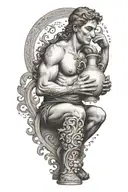 Aquarius with jug tattoo design idea