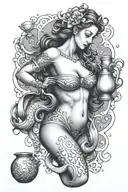 Aquarius with a jug tattoo design idea