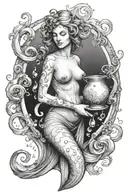 Aquarius with a jug tattoo design idea