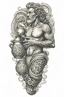 Aquarius with jug tattoo design idea