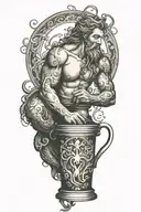 Aquarius with jug tattoo design idea