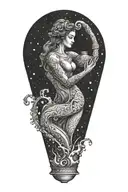 Aquarius with jug tattoo design idea