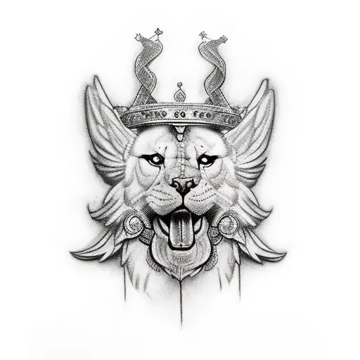 Godness Athena and King Arthur tattoo design idea